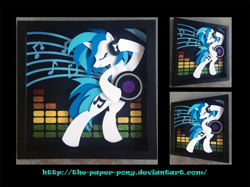 Size: 1280x958 | Tagged: safe, artist:the-paper-pony, dj pon-3, vinyl scratch, craft, irl, photo, shadowbox, solo