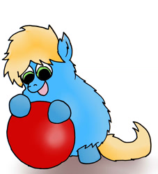 Size: 1077x1185 | Tagged: safe, artist:coalheart, fluffy pony, ball, fluffy pony original art, solo