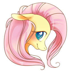 Size: 400x400 | Tagged: safe, artist:tiitcha, fluttershy, pegasus, pony, bust, cute, female, looking at you, mare, shyabetes, simple background, solo, transparent background