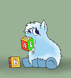 Size: 1399x1541 | Tagged: safe, artist:coalheart, fluffy pony, blocks, drool, fluffy pony original art, solo