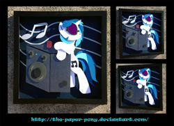 Size: 1280x928 | Tagged: safe, artist:the-paper-pony, dj pon-3, vinyl scratch, craft, irl, photo, shadowbox, solo