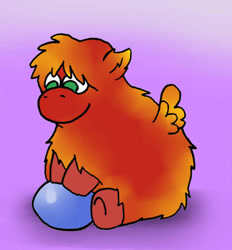 Size: 500x539 | Tagged: safe, artist:coalheart, fluffy pony, ball, fluffy pony original art, solo