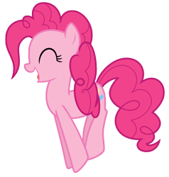 Size: 6462x6792 | Tagged: safe, artist:estories, pinkie pie, earth pony, pony, absurd resolution, happy, pronking, simple background, solo, transparent background, vector