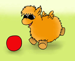 Size: 500x406 | Tagged: safe, artist:coalheart, fluffy pony, ball, fluffy pony original art, solo