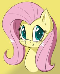 Size: 978x1200 | Tagged: safe, artist:esfelt, fluttershy, pegasus, pony, blushing, bust, cute, female, looking at you, mare, portrait, shyabetes, smiling, solo