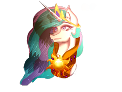 Size: 1600x1200 | Tagged: safe, artist:sakimiaji, princess celestia, alicorn, pony, bust, peytral, portrait, simple background, smiling, solo, transparent background