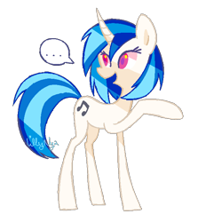 Size: 599x673 | Tagged: safe, artist:lillynya, dj pon-3, vinyl scratch, pony, unicorn, ..., headcanon, mute, mute vinyl, simple background, transparent background