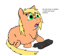 Size: 800x600 | Tagged: safe, artist:fluffsplosion, fluffy pony, crying, fluffy pony original art, solo, taser