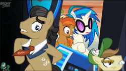 Size: 1920x1080 | Tagged: safe, screencap, button mash, dj pon-3, filthy rich, hayseed turnip truck, liquid button, vinyl scratch, earth pony, pony, slice of life (episode), colt, male