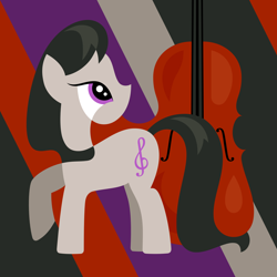 Size: 1600x1600 | Tagged: safe, artist:dahtamnay, octavia melody, earth pony, pony, cello, cutie mark, female, hooves, lineless, looking back, mare, minimalist, musical instrument, raised hoof, solo