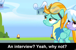 Size: 1024x672 | Tagged: safe, lightning dust, comic:celestia's servant interview, caption, interview, meta