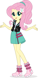 Size: 3055x6292 | Tagged: safe, artist:punzil504, fluttershy, better together, equestria girls, boots, clothes, clothes swap, cute, female, high heel boots, open mouth, shoes, shyabetes, simple background, smiling, solo, transparent background, vector