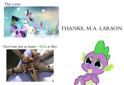 Size: 635x436 | Tagged: safe, spike, dragon, magical mystery cure, bioshock, celestia's ballad, feels, meta, text, void