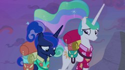 Size: 1920x1080 | Tagged: safe, screencap, princess celestia, princess luna, alicorn, pony, between dark and dawn