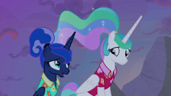 Size: 1920x1080 | Tagged: safe, screencap, princess celestia, princess luna, alicorn, pony, between dark and dawn