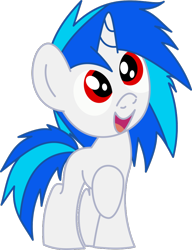 Size: 724x941 | Tagged: safe, artist:walkcow, dj pon-3, vinyl scratch, pony, unicorn, cute, derp, filly, little, simple background, solo, transparent background, wrong eye color, wub