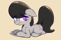 Size: 300x200 | Tagged: safe, artist:wavepon, octavia melody, earth pony, pony, black mane, female, gray coat, mare, simple background, solo