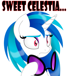 Size: 750x850 | Tagged: safe, artist:auroraswirls, dj pon-3, vinyl scratch, pony, unicorn, eyeshadow, meme, mother of god, reaction image, red eyes, simple background, solo, transparent background