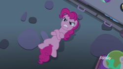 Size: 1920x1080 | Tagged: safe, screencap, pinkie pie, earth pony, pony, the maud couple, crossed arms, discovery family logo, gritted teeth, laying on ground, lying down, peeved, pouting