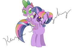 Size: 1594x1078 | Tagged: safe, alternate version, artist:kaylathehedgehog, derpibooru import, spike, twilight sparkle, crystal pony, dragon, pony, twinkle eyed pony, crystal spike, crystal twilight, crystallized, simple background, transparent background, vector, watermark