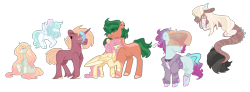 Size: 1453x535 | Tagged: safe, artist:jaysey, fluttershy, timber spruce, oc, oc:evergreen, oc:frosty curls, oc:light spring, oc:mic drop, oc:yume, draconequus, earth pony, hybrid, pegasus, pony, unicorn, adopted offspring, blank flank, clothes, colored hooves, colt, draconequus oc, ear piercing, earring, family, female, filly, freckles, interspecies offspring, jacket, jewelry, male, missing cutie mark, offspring, parent:big macintosh, parent:coloratura, parent:discord, parent:flitter, parent:fluttershy, parent:limelight, parent:lyra heartstrings, parent:sunburst, parent:timber spruce, parent:vinyl scratch, parent:zecora, parents:flitterbulk, parents:limetura, parents:lyraburst, parents:timbershy, parents:vinylmac, parents:zecord, piercing, ribbon, shipping, simple background, socks (coat marking), straight, timbershy, transparent background, unshorn fetlocks, veil