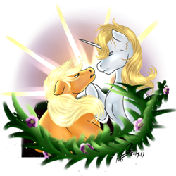 Size: 500x500 | Tagged: safe, artist:nightmarederpy, applejack, prince blueblood, earth pony, pony, bluejack, crack shipping, female, male, shipping, simple background, straight, transparent background