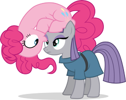 Size: 10417x8298 | Tagged: safe, artist:illumnious, maud pie, pinkie pie, earth pony, pony, the maud couple, .ai available, absurd resolution, clothes, female, simple background, sisters, transparent background, vector