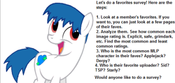 Size: 578x274 | Tagged: safe, oc, oc only, oc:roboshi, derpibooru, discussion, faves, favorite, idea, meta, obligatory pony, survey, text