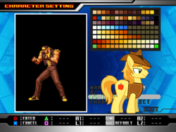 Size: 640x481 | Tagged: safe, artist:fallen nightingale, color edit, braeburn, earth pony, pony, crossover, king of fighters, male, stallion, terry bogard