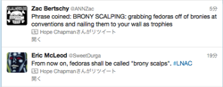 Size: 525x206 | Tagged: safe, brony, convention, fedora shaming, meta, twitter