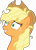 Size: 4162x5779 | Tagged: safe, artist:frownfactory, applejack, earth pony, pony, fame and misfortune, .svg available, absurd resolution, blonde, blonde mane, cowboy hat, dishevelled, female, frazzled, green eyes, hat, mare, orange coat, simple background, smiling, solo, stressed, svg, transparent background, vector, yellow hair, yellow mane