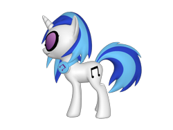 Size: 1200x900 | Tagged: safe, dj pon-3, vinyl scratch, pony, unicorn, 3d, background pony, female, glasses, headphones, mare, on side, ponylumen, solo