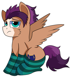 Size: 1280x1387 | Tagged: safe, artist:rainbowtashie, flash sentry, trouble shoes, oc, oc only, oc:fast hooves, earth pony, pegasus, pony, clothes, clydesdale, commissioner:bigonionbean, cutie mark, fusion, fusion:fast hooves, male, meme, seductive pose, socks, solo, stallion, striped socks, sultry pose, unamused, writer:bigonionbean