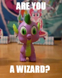 Size: 653x815 | Tagged: safe, spike, dragon, are you a wizard, caption, image macro, meta, phidal, solo, toy