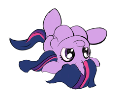 Size: 4200x3300 | Tagged: safe, artist:grennadder, twilight sparkle, pony, cute, filly, filly twilight sparkle, folded forelegs, hooves to the chest, on back, simple background, smiling, solo, twiabetes, weapons-grade cute, white background