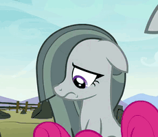 Size: 230x200 | Tagged: safe, screencap, marble pie, pinkie pie, pony, the maud couple, animated, gif, solo focus