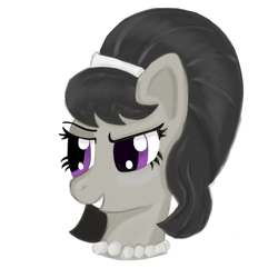 Size: 1024x988 | Tagged: safe, artist:lordswinton, octavia melody, earth pony, pony, alternate hairstyle, commission, community related, grin, necklace, solo