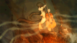 Size: 853x480 | Tagged: safe, artist:equum_amici, artist:foxinshadow, octavia melody, earth pony, pony, absurd file size, absurd gif size, animated, badass, bipedal, cello, cinemagraph, musical instrument, solo