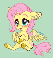 Size: 1024x1117 | Tagged: safe, artist:stepandy, fluttershy, pegasus, pony, blushing, chest fluff, colored sketch, cute, female, looking up, mare, open mouth, shyabetes, simple background, sitting, smiling, solo, spread wings, stepandy is trying to kill us, stray strand, transparent background, wings