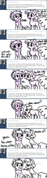 Size: 611x2280 | Tagged: safe, pinkie pie, oc, earth pony, pegasus, pony, fanfic:silent ponyville, ask the colt, clothes, comic, tumblr