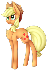 Size: 1961x2873 | Tagged: safe, artist:zakremciajkamala, applejack, earth pony, pony, chest fluff, cowboy hat, female, hat, mare, simple background, smiling, solo, stetson, transparent background