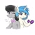 Size: 900x900 | Tagged: safe, artist:kanaowo, dj pon-3, octavia melody, vinyl scratch, earth pony, pony, unicorn, black mane, female, gray coat, horn, mare, two toned mane, white coat