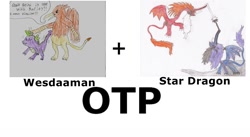 Size: 1024x563 | Tagged: safe, artist:star dragon, artist:wesdaaman, oc, oc only, derpibooru, exploitable meme, meta, otp, shipping