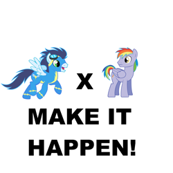 Size: 3000x3000 | Tagged: safe, rainbow blaze, soarin', exploitable meme, gay, make it happen, male, meta, shipping