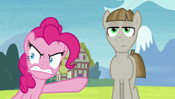 Size: 1920x1080 | Tagged: safe, screencap, mudbriar, pinkie pie, earth pony, pony, the maud couple, angry, duo