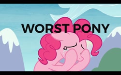 Size: 1280x800 | Tagged: safe, edit, edited screencap, screencap, pinkie pie, earth pony, pony, the maud couple, crying, downvote bait, drama bait, image macro, meme, op is a cuck, op is trying to start shit, op isn't even trying anymore, sad, worst pony