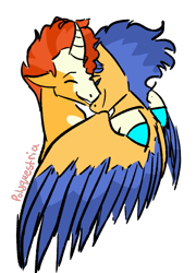 Size: 675x937 | Tagged: safe, artist:lieutenantcactus, flash sentry, sunburst, flashburst, gay, hug, male, shipping, simple background, transparent background