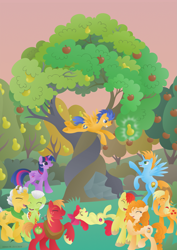 Size: 2059x2912 | Tagged: safe, artist:lavenderrain24, apple bloom, applejack, big macintosh, bright mac, flash sentry, grand pear, granny smith, pear butter, twilight sparkle, twilight sparkle (alicorn), oc, oc:harmony star, alicorn, earth pony, pegasus, pony, alicorn oc, alternate scenario, apple, apple bloom's cutie mark, apple family, apple siblings, apple sisters, apple tree, brother and sister, exploitable meme, father and child, father and daughter, father and son, father and son-in-law, female, filly, flashlight, foal, grandmother and grandchild, grandmother and granddaughter, grandmother and grandson, intertwined trees, male, mare, meme, mother and child, mother and daughter, mother and daughter-in-law, mother and son, parent and child, pear tree, rock, shipping, siblings, sisters, stallion, straight, the whole apple family, tree, wall of tags