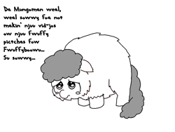 Size: 1024x768 | Tagged: safe, artist:the mungoman, fluffy pony, crying, fluffybooru, meta, monochrome, solo