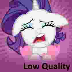 Size: 250x250 | Tagged: safe, derpibooru import, rarity, pony, unicorn, derpibooru, low quality, meta, needs more jpeg, spoilered image joke